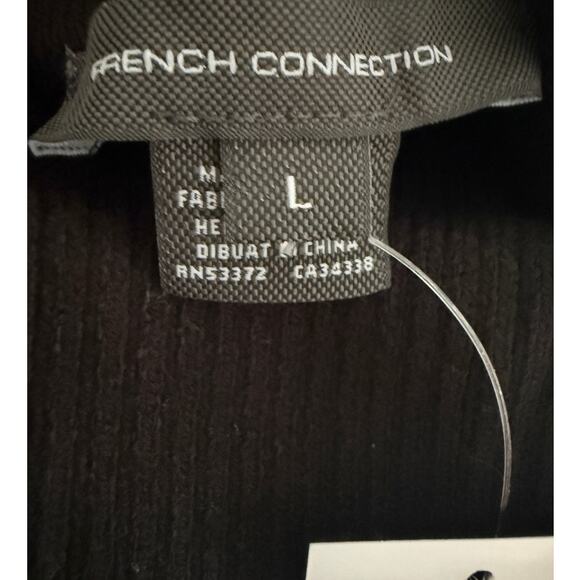 French Connection NWT | black turtleneck sweater knit mini dress | size large - Picture 4 of 6